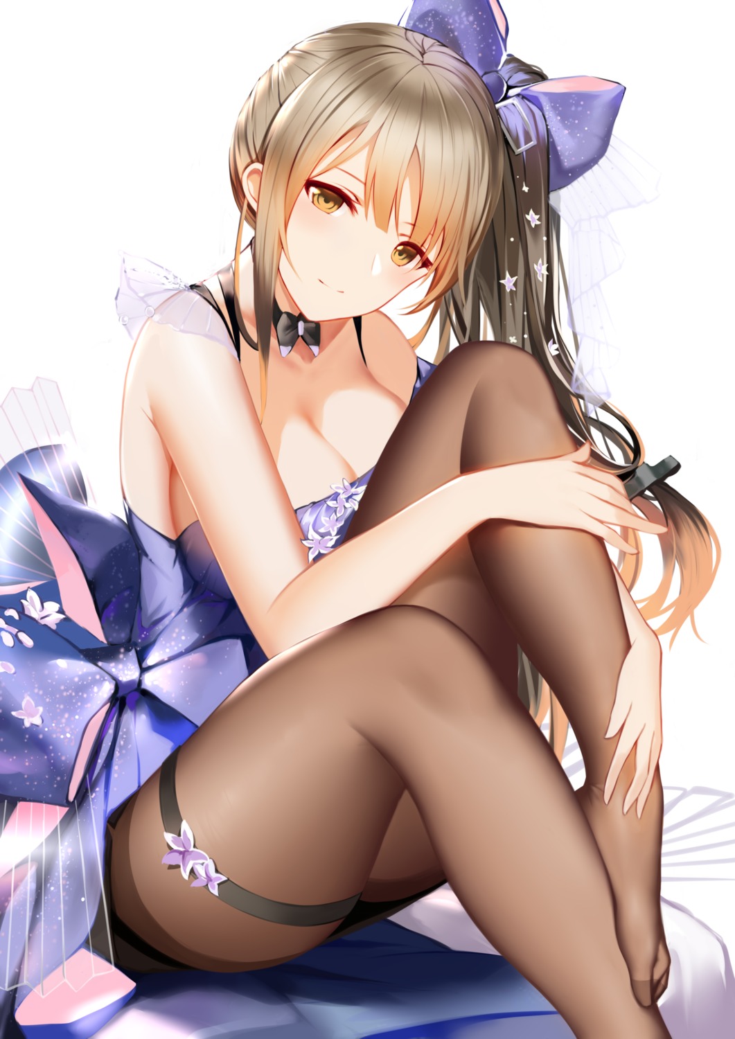 an_yasuri, cleavage, dress, garter, girls_frontline, k-2_(girls_frontline), pantyhose