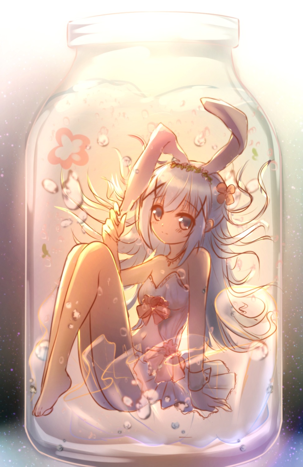 animal_ears, bunny_ears, dress, gochuumon_wa_usagi_desu_ka?, jiang_xin, kafuu_chino