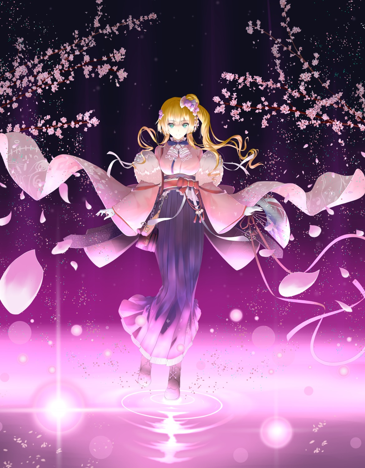 azur_lane, hajika, japanese_clothes, kongou_(azur_lane)