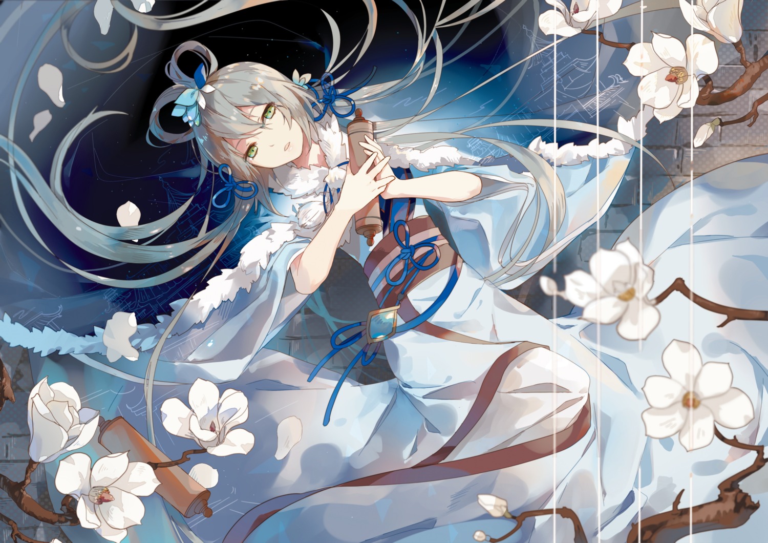 asian_clothes, breast_hold, fre, luo_tianyi, vocaloid