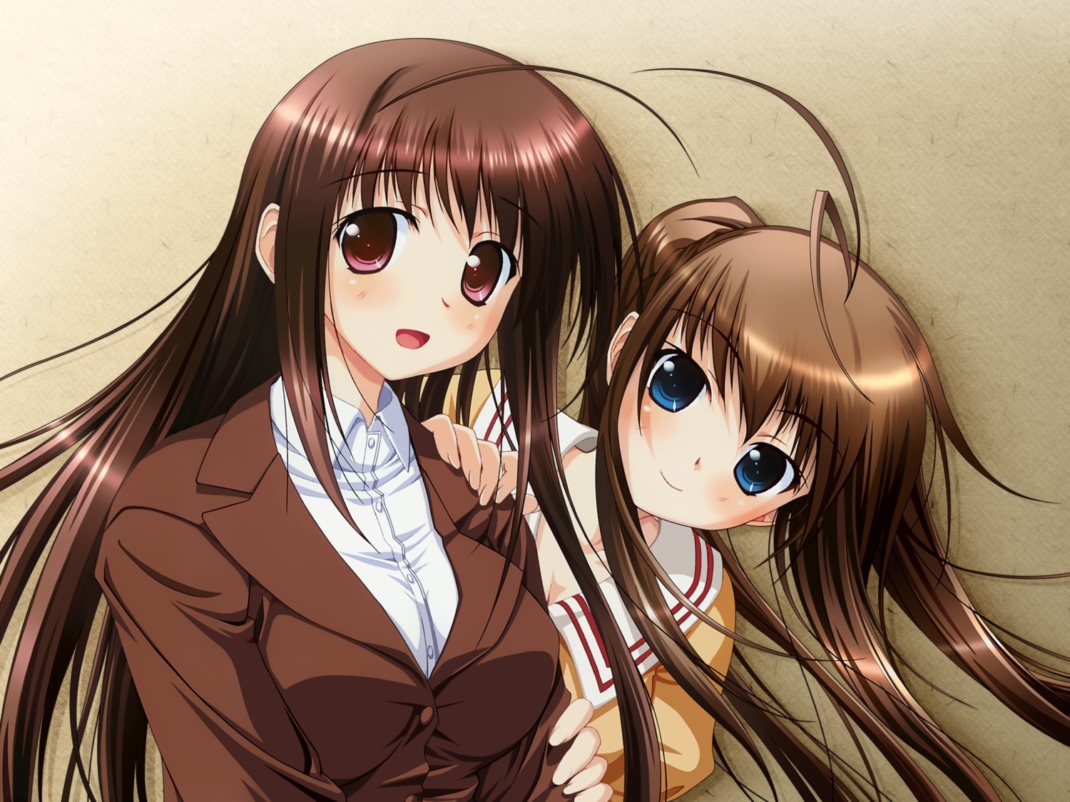 alto, iwasaki_kouji, purple_software, seifuku, tachibana_megumi, tachibana_saori, wallpaper
