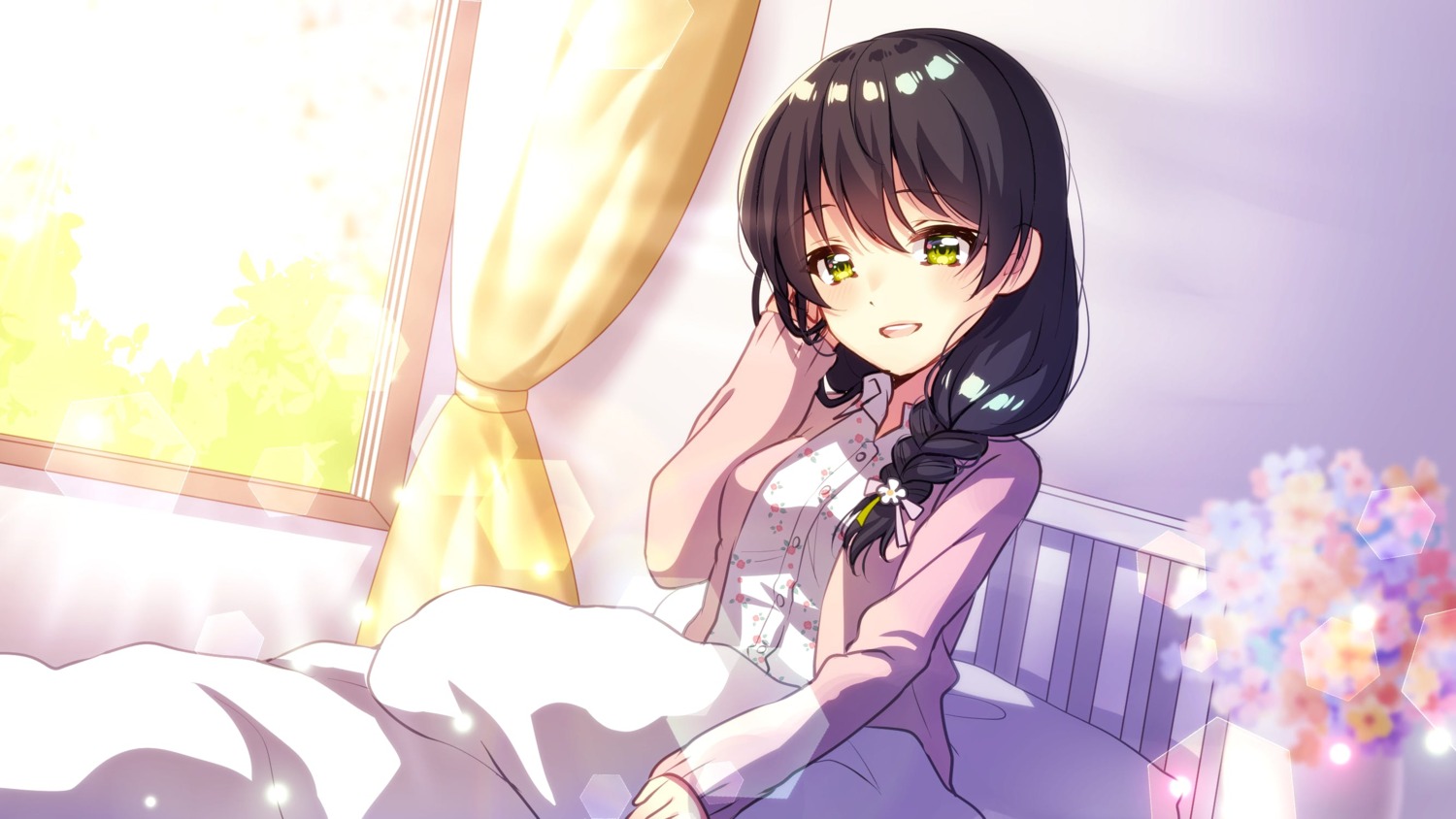 haikawa_sakurako, haikawa_sakurako_ga_anata_ni_10-kai_(+1-kai)_kokuhaku_suru_batsu_game, pajama, rokumaru_inami, sheets, sweater