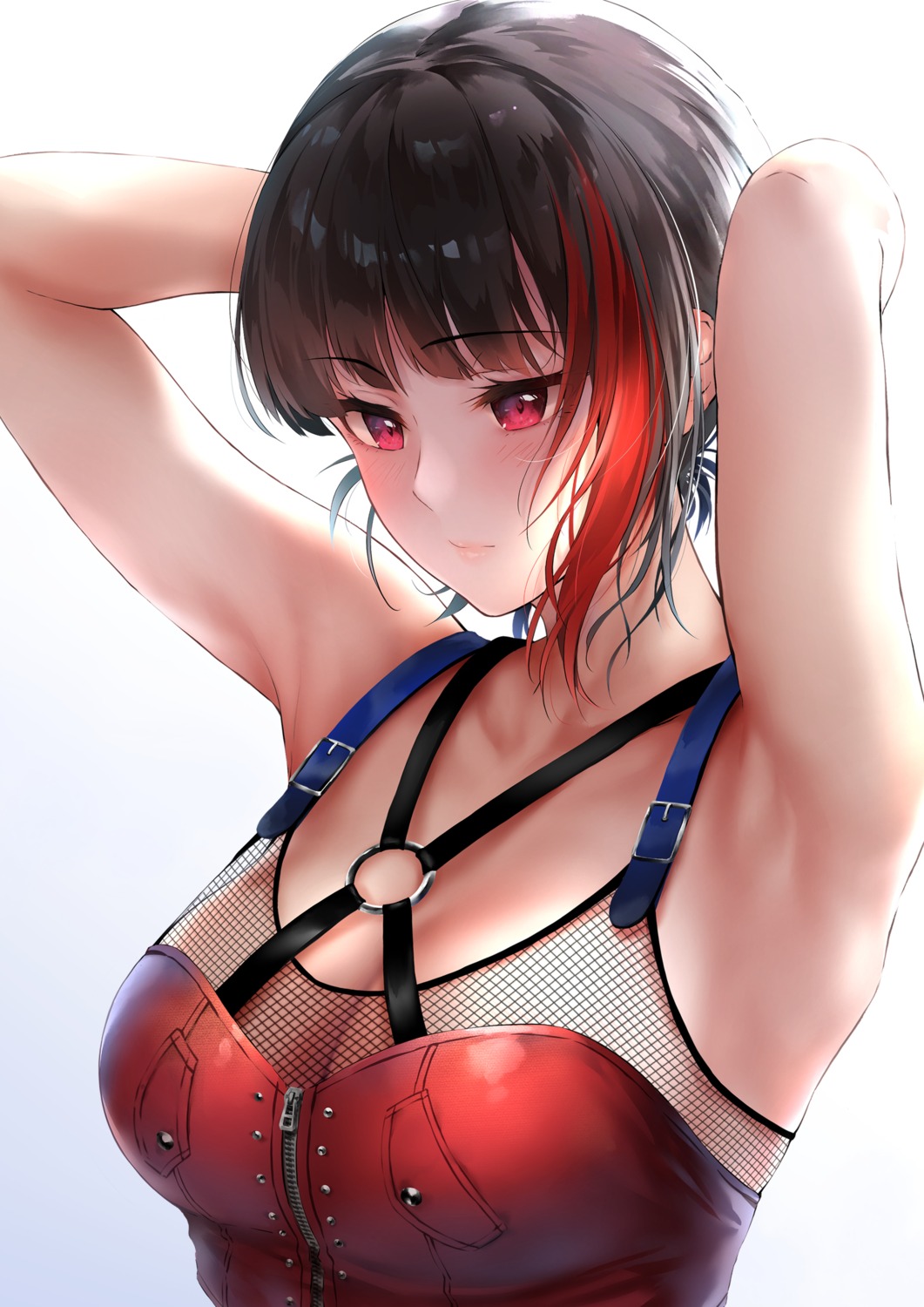 bang_dream!, cleavage, fishnets, khanka_shui, mitake_ran