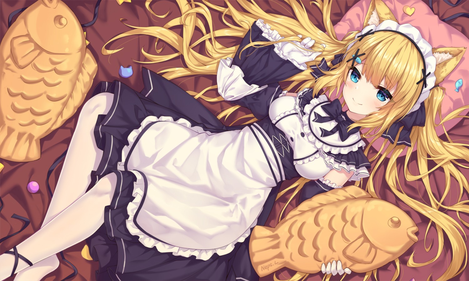 animal_ears, hanazono_serena, indie_virtual_youtuber, maid, nekomimi, neps-l