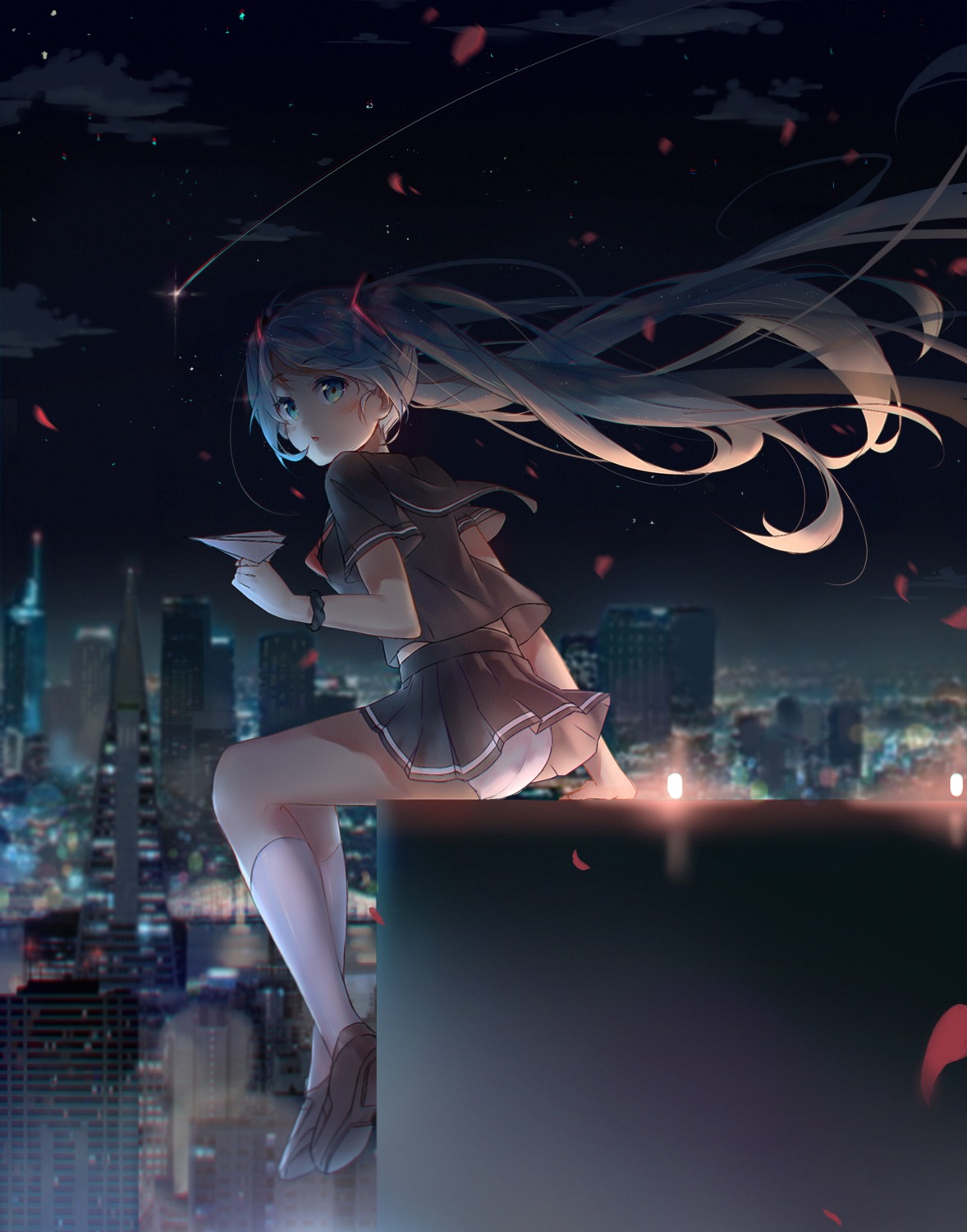ass, banxuan_c2ka, hatsune_miku, pantsu, seifuku, skirt_lift, vocaloid