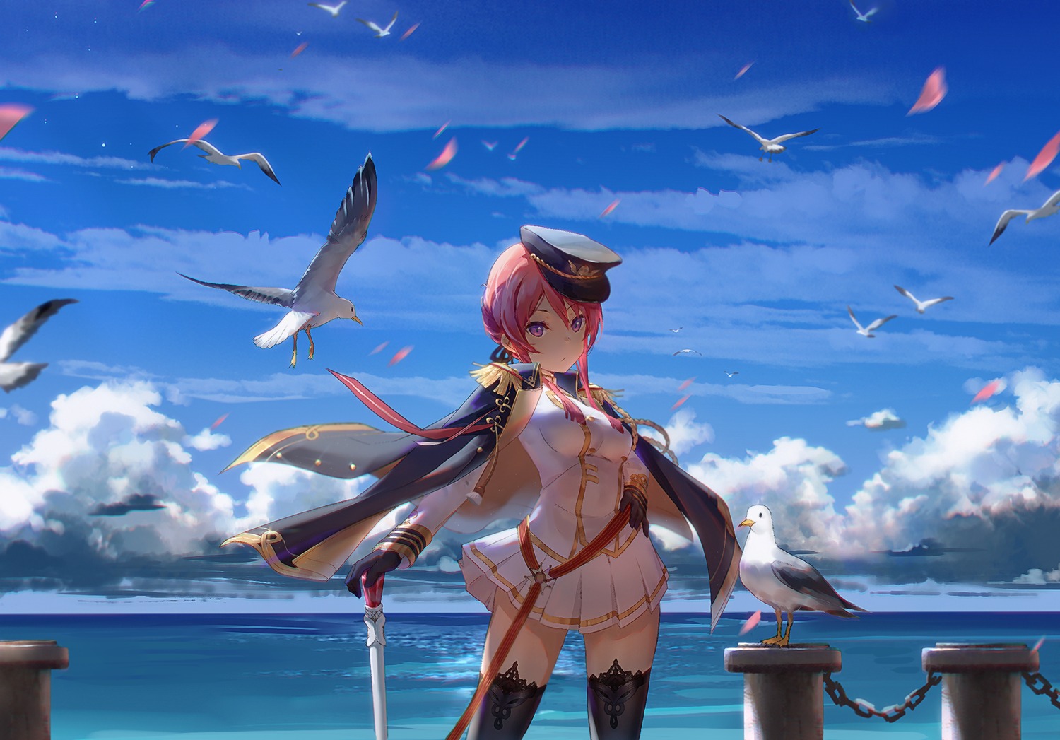 azur_lane, banxuan_c2ka, monarch_(azur_lane), thighhighs, uniform