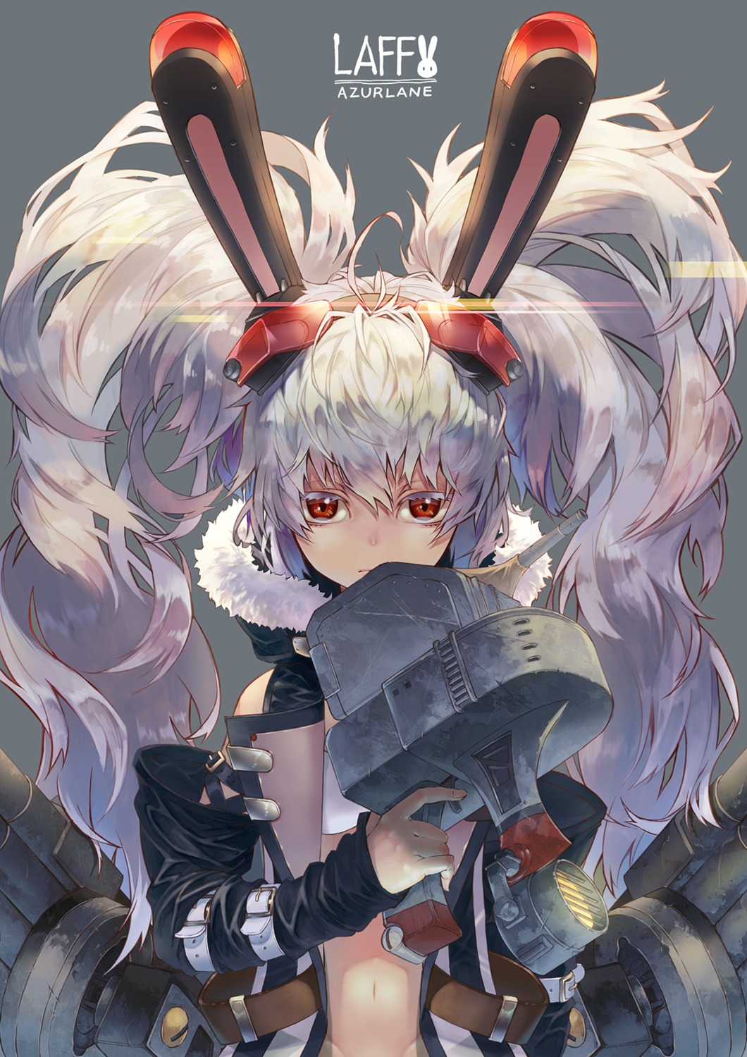 9ji, animal_ears, azur_lane, bunny_ears, laffey_(azur_lane), weapon
