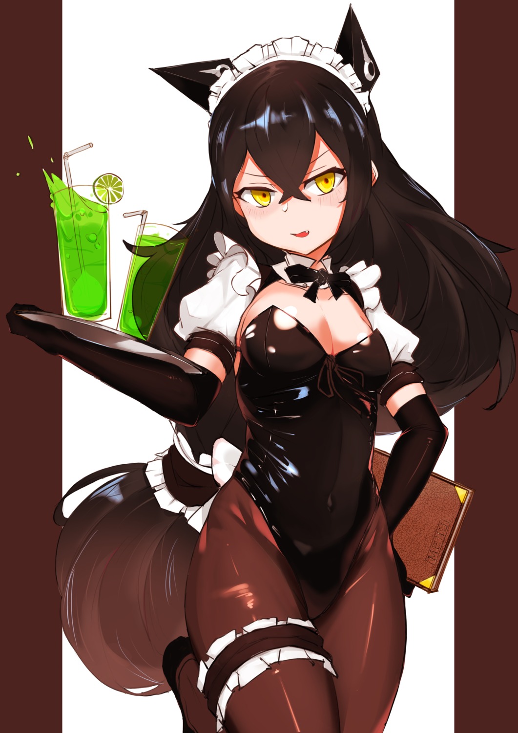 bunny_girl, choumi_wuti_(xueye_fanmang_zhong), cleavage, garter, girls_frontline, pantyhose, waitress