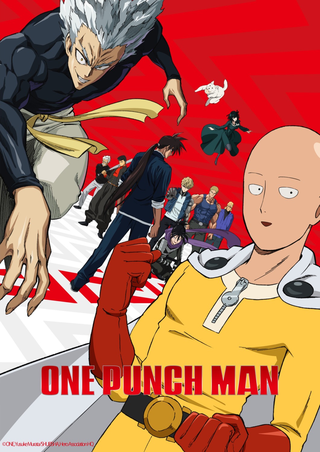 bang_(one_punch_man), fubuki_(one_punch_man), genos, king_(one_punch_man), kinzoku_bat, one_punch_man, possible_duplicate, saitama