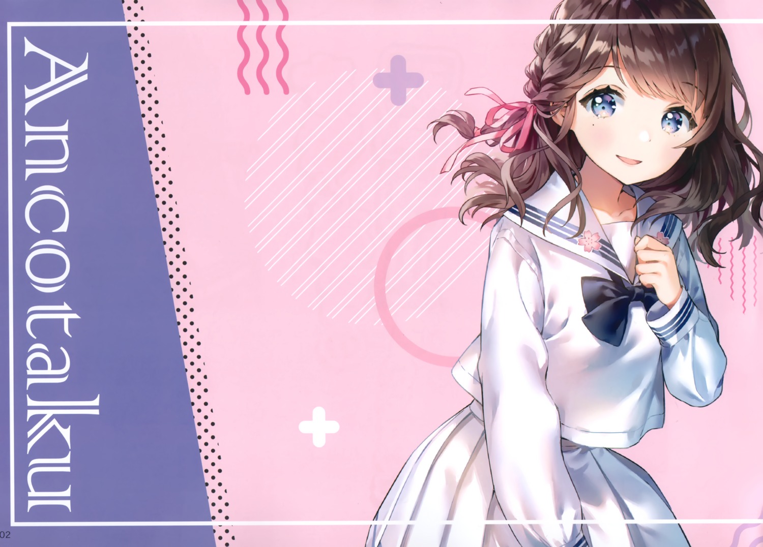 ancotaku, breast_hold, kiohana_miro, seifuku, sentiment_color