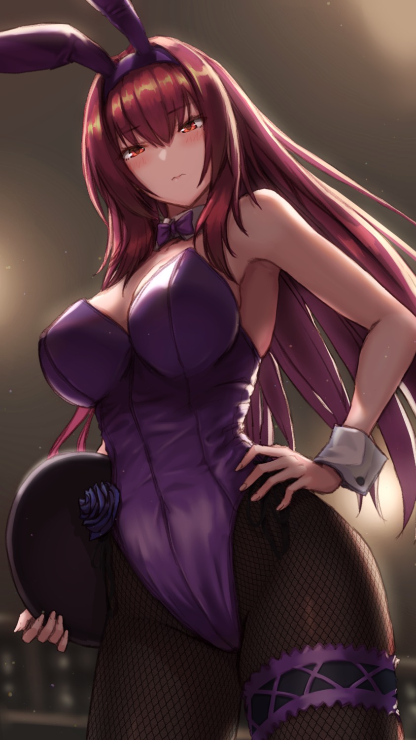animal_ears, bunny_ears, bunny_girl, cleavage, fate/grand_order, fishnets, garter, maru_(maru1625)