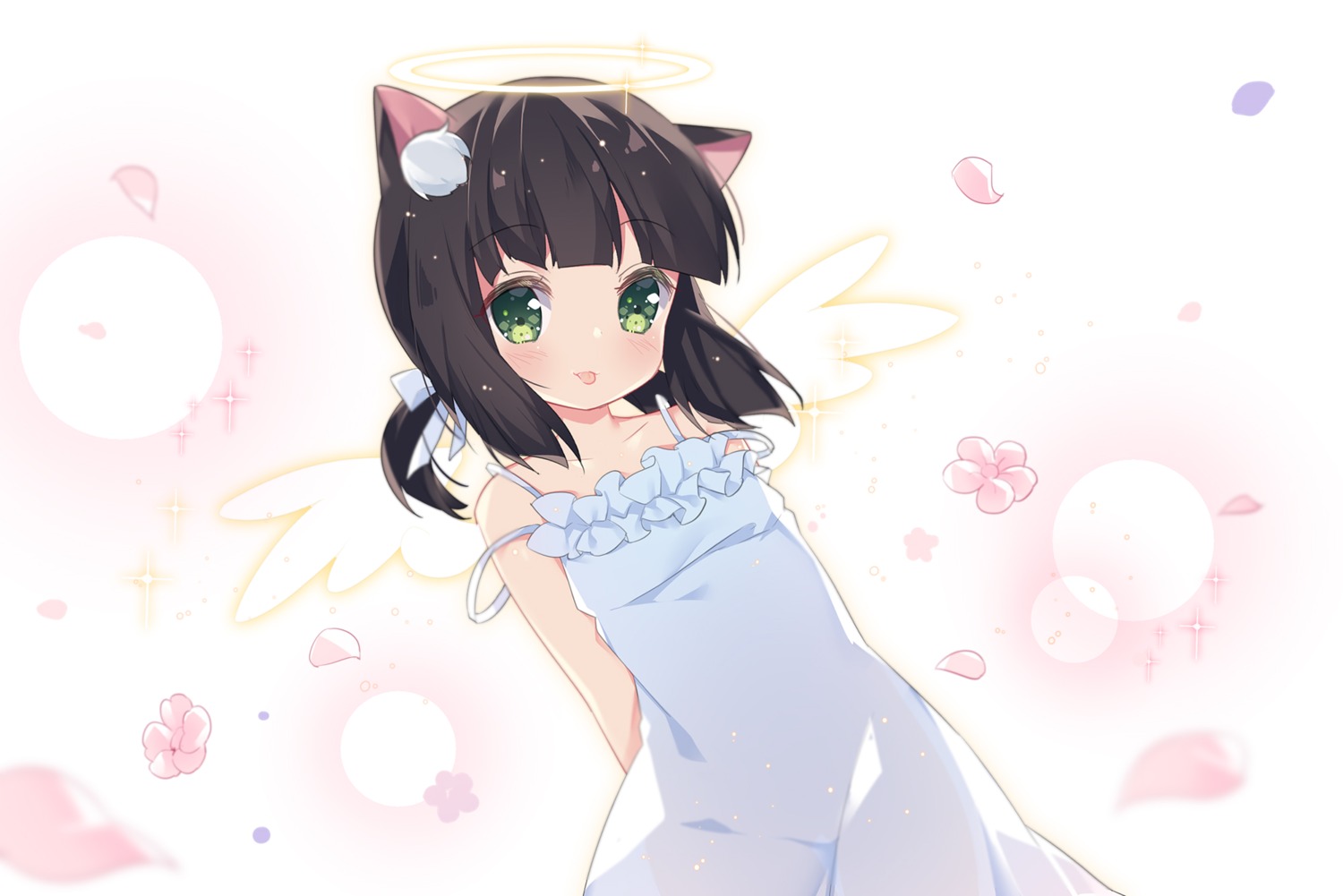 animal_ears, azur_lane, dress, mutsuki_(azur_lane), nekomimi, tsukimi_(xiaohuasan), wings