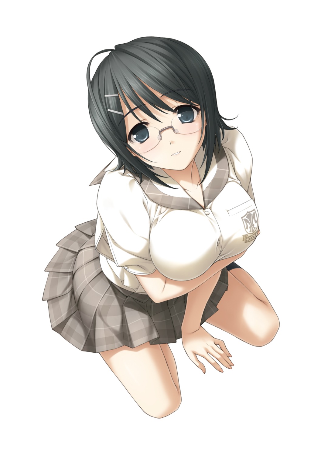 breast_hold, hashimoto_takashi, megane, seifuku, sphere, yorihime_nao, yosuga_no_sora