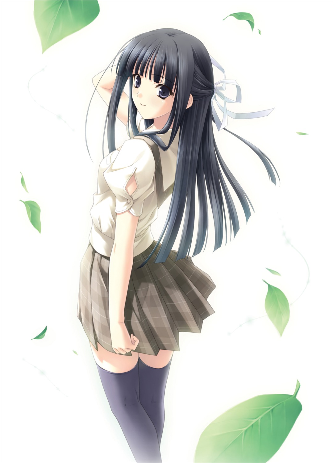 migiwa_kazuha, seifuku, sphere, suzuhira_hiro, thighhighs, yosuga_no_sora