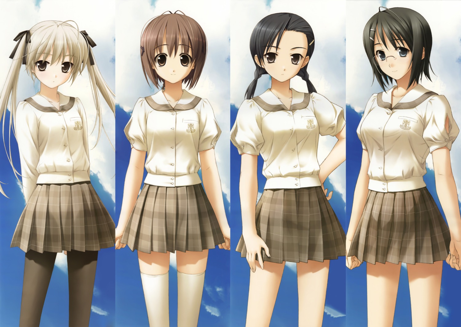 amatsume_akira, hashimoto_takashi, kasugano_sora, kuranaga_kozue, megane, pantyhose, seifuku, sphere