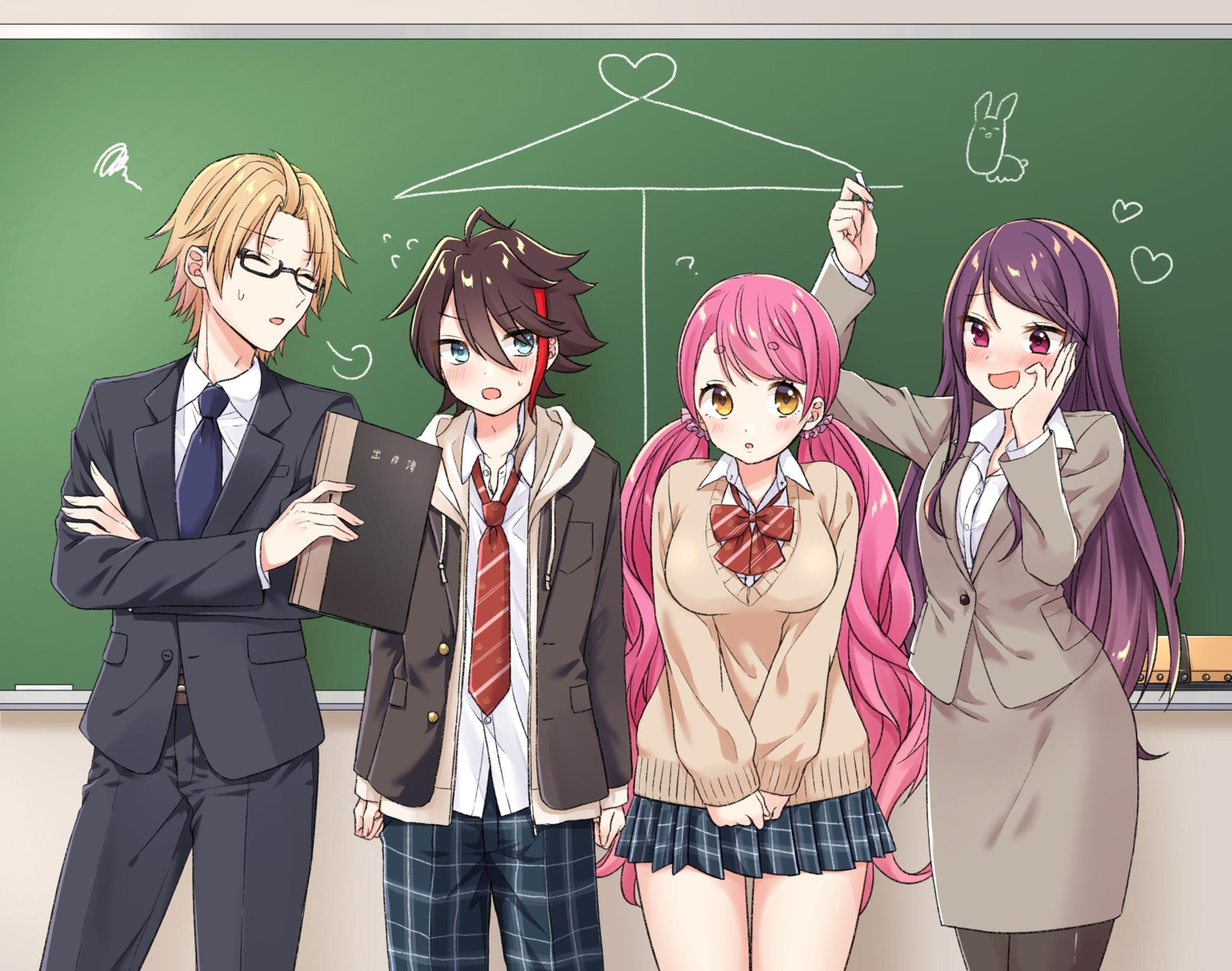 aizono_manami, business_suit, gundou_mirei, kanda_shouichi, megane, nijisanji, saegusa_akina, seifuku