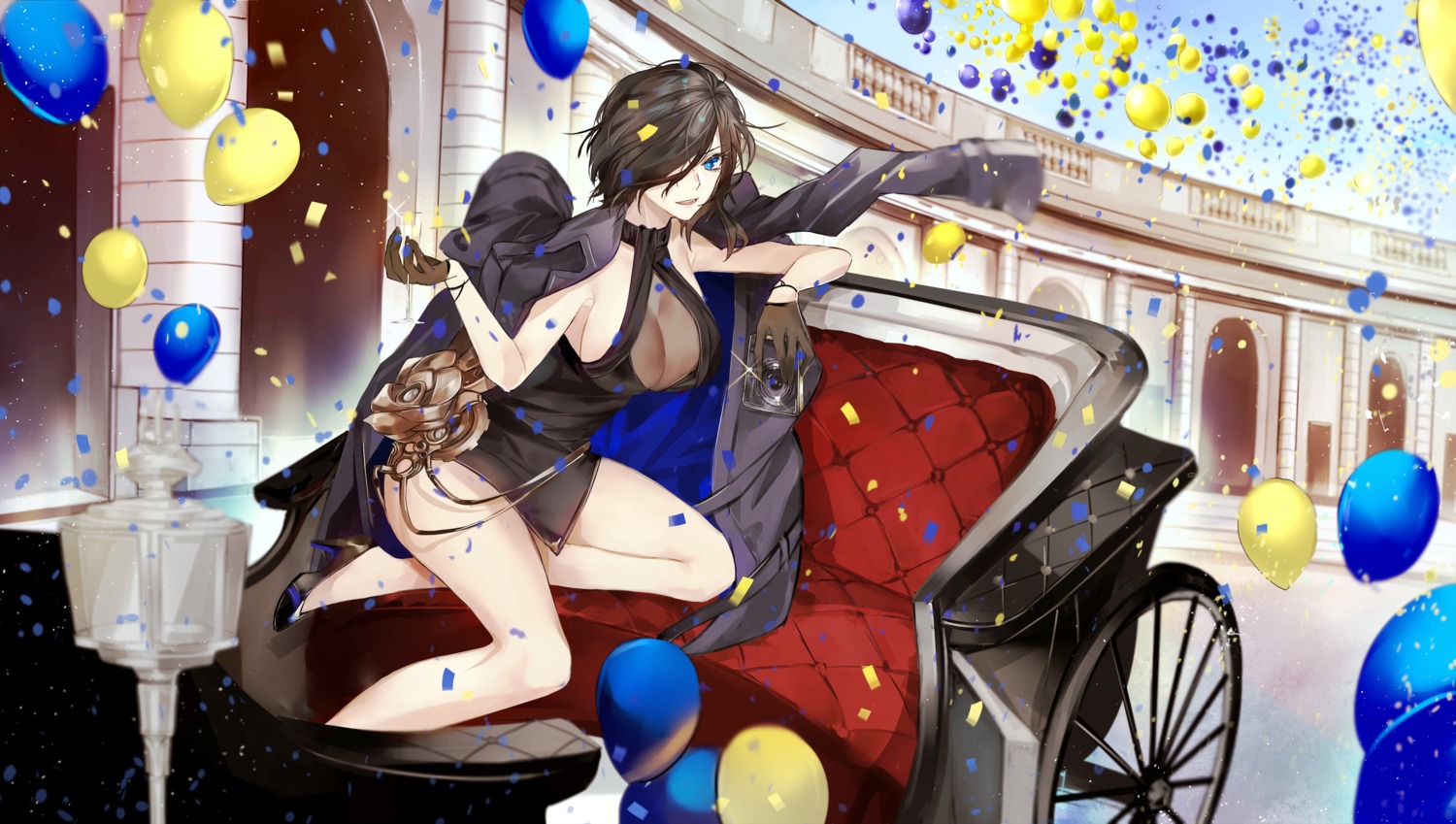 ark_royal_(azur_lane), azur_lane, dress, heels, no_bra, pvc_parfait, see_through