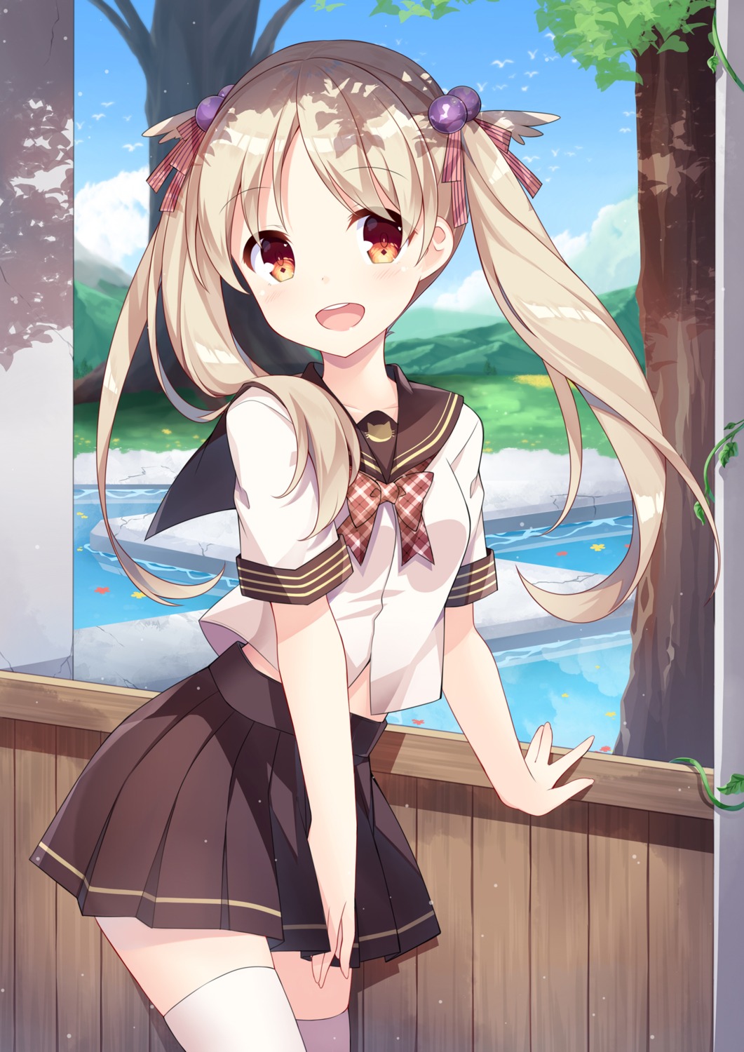 amemiya_ruki, seifuku, thighhighs