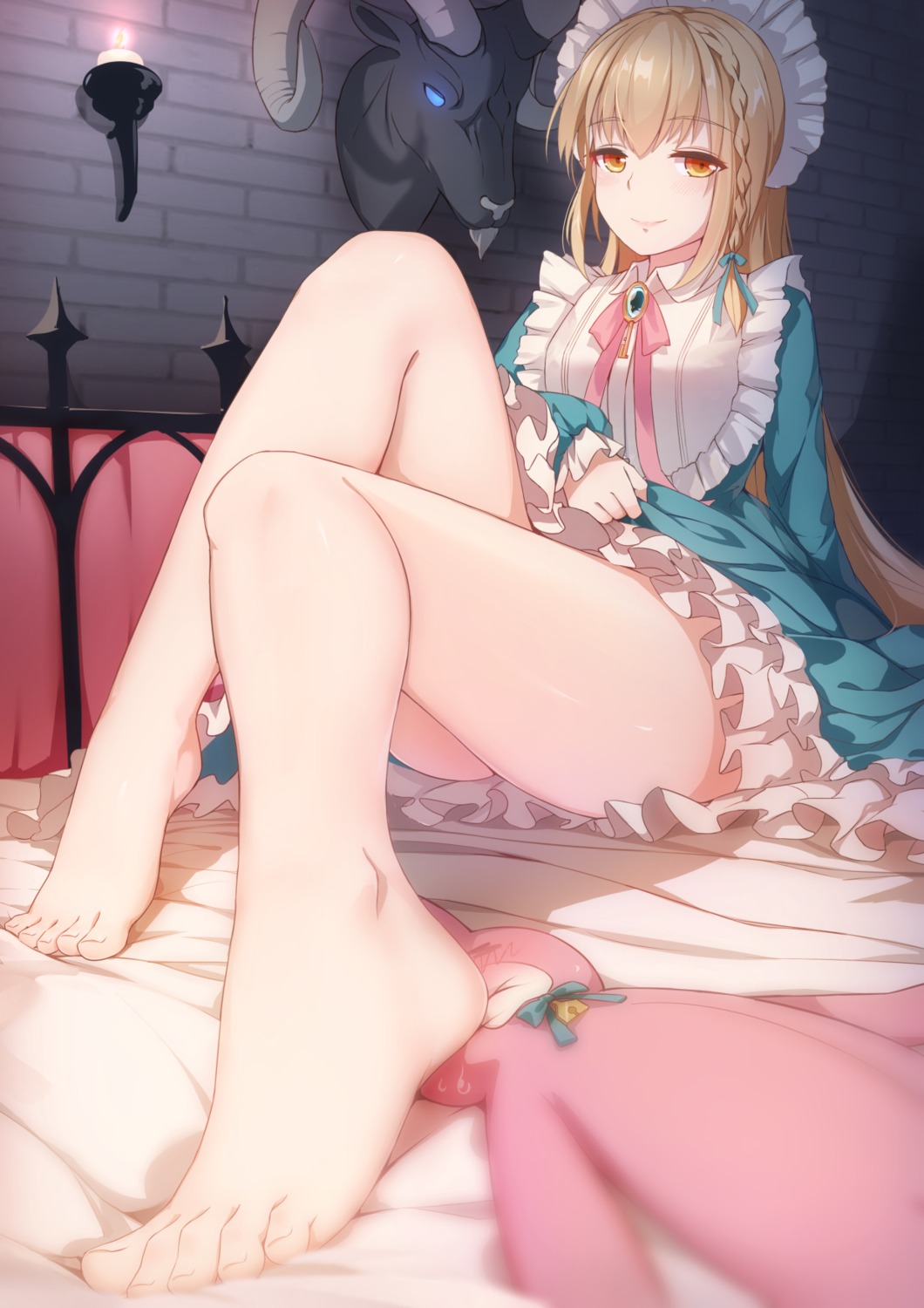eine_(virtuareal), feet, maid, skirt_lift, virtuareal, xiao_ren
