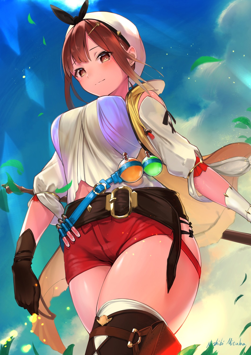 atelier, atelier_ryza, celeryma, reisalin_stout, thighhighs, weapon