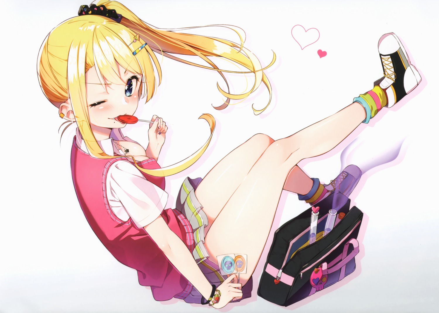 cleavage, open_shirt, sakuragi_ren, sakuranoiro, seifuku, sweater