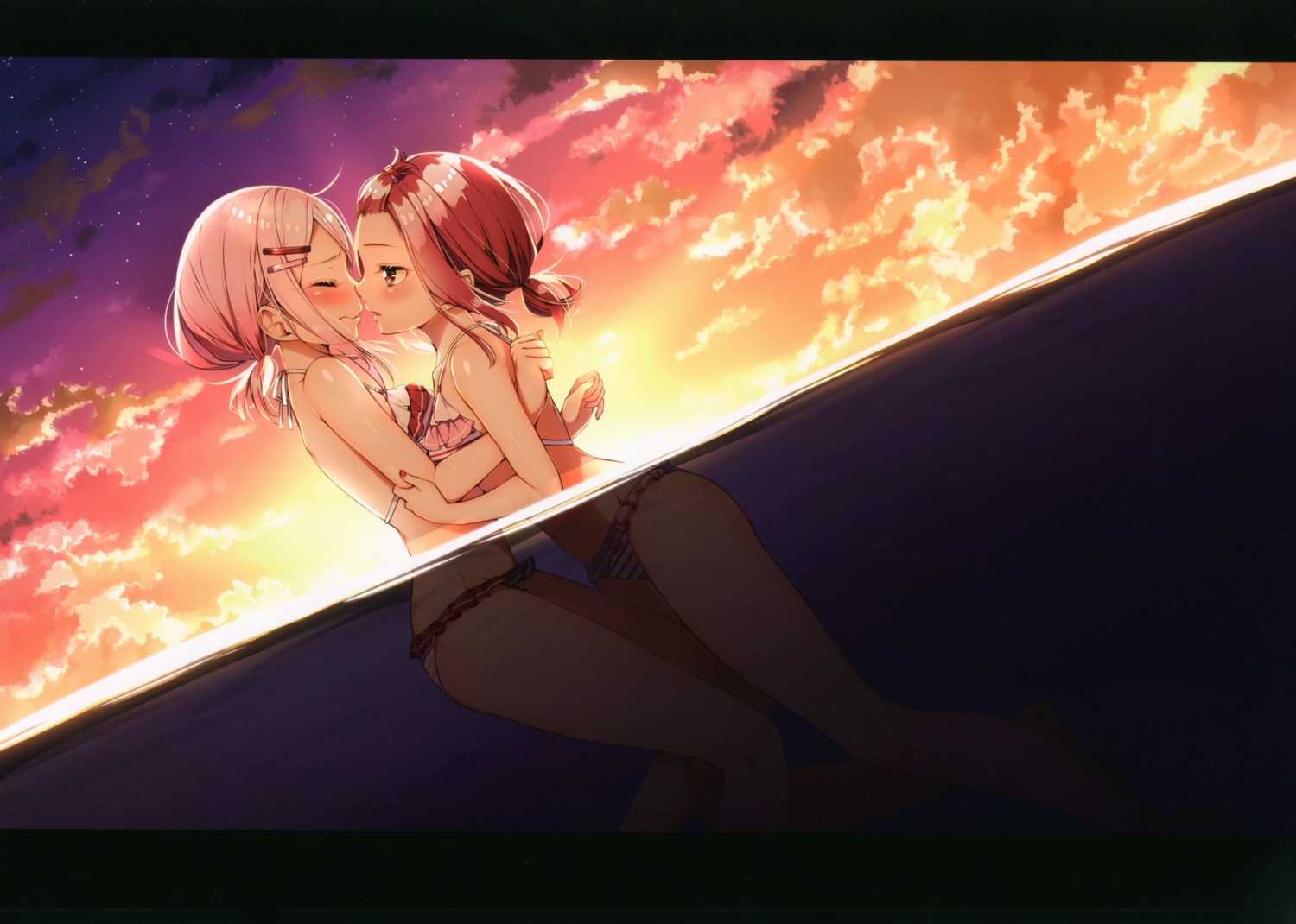 sakuragi_ren, sakuranoiro, swimsuits, yuri
