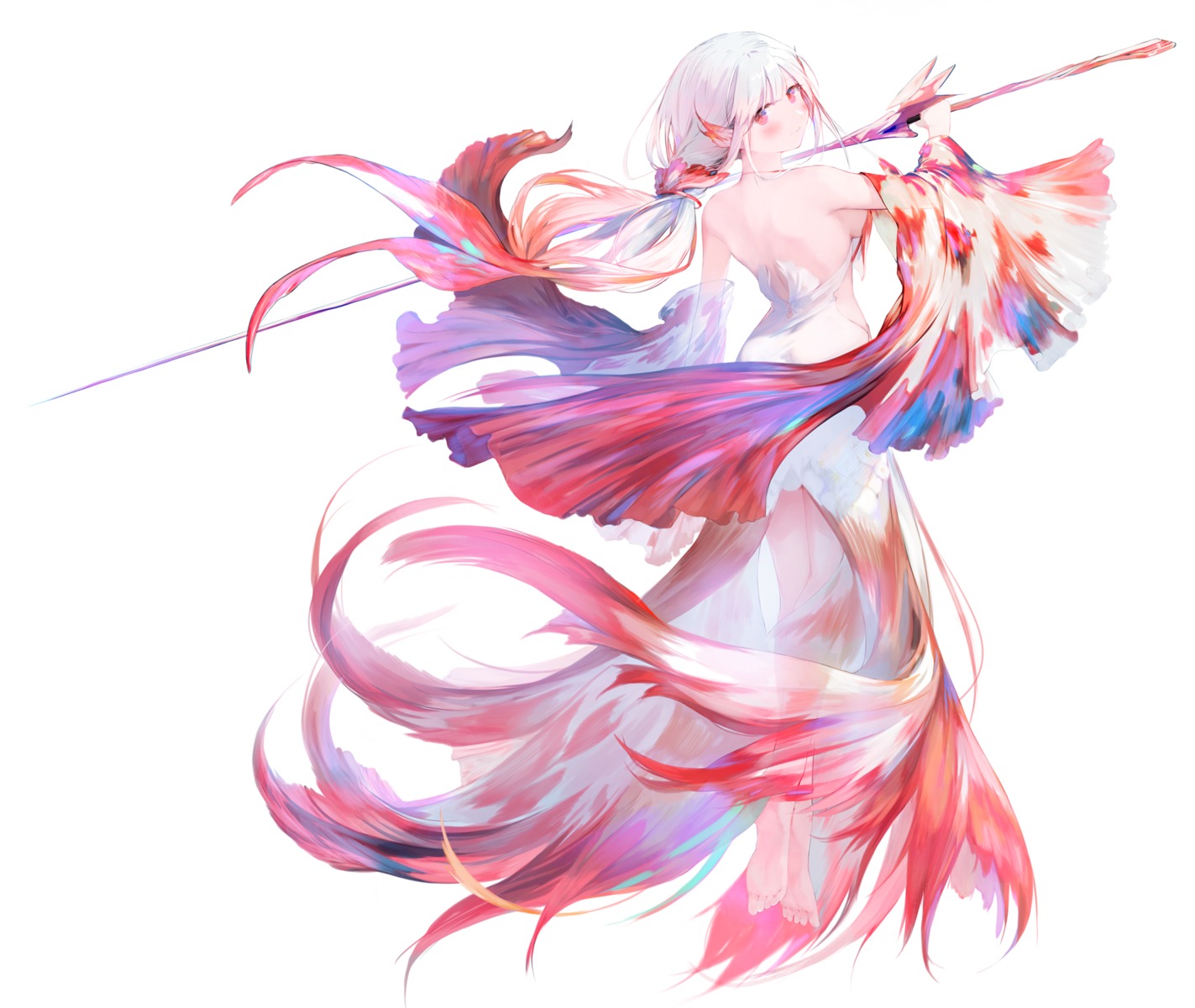 ass, dress, liliespastry, no_bra, pointy_ears, sword