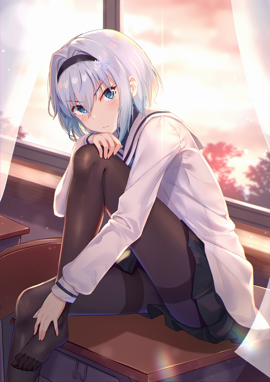 pantyhose, ryuuou_no_oshigoto!, seifuku, sora_ginko, yongheng_zhi_wu