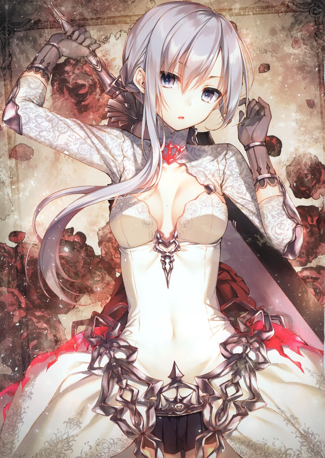 alicesyndrome*, armor, dress, sinoalice, snow_white_(sinoalice), sword, toosaka_asagi