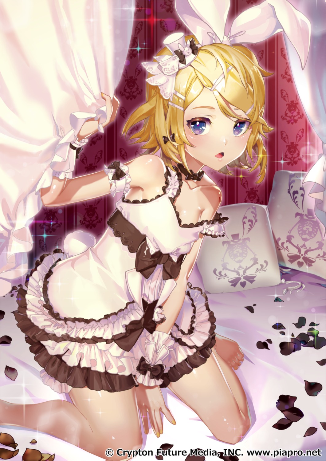 animal_ears, bunny_ears, dress, kagamine_rin, lolita_fashion, sawashi_(ur-sawasi), tail, vocaloid