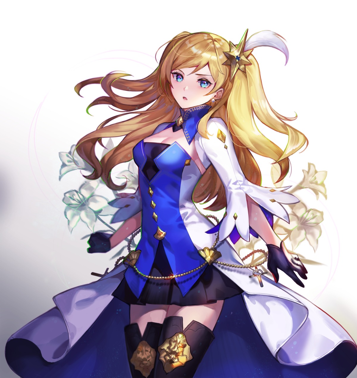 cleavage, elran, thighhighs