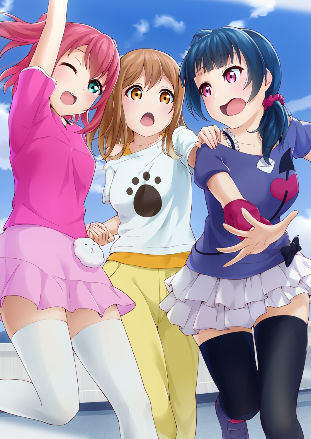 kunikida_hanamaru, kurosawa_ruby, love_live!_(series), love_live!_sunshine!!, prbili, thighhighs, tsushima_yoshiko