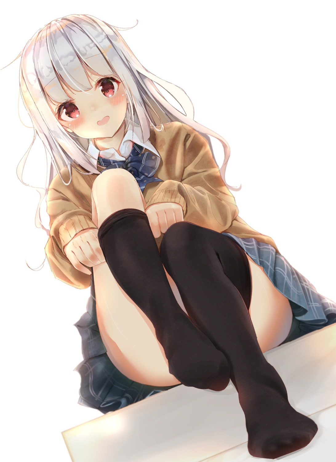 artist_revision, feet, sashima, seifuku, sweater, thighhighs