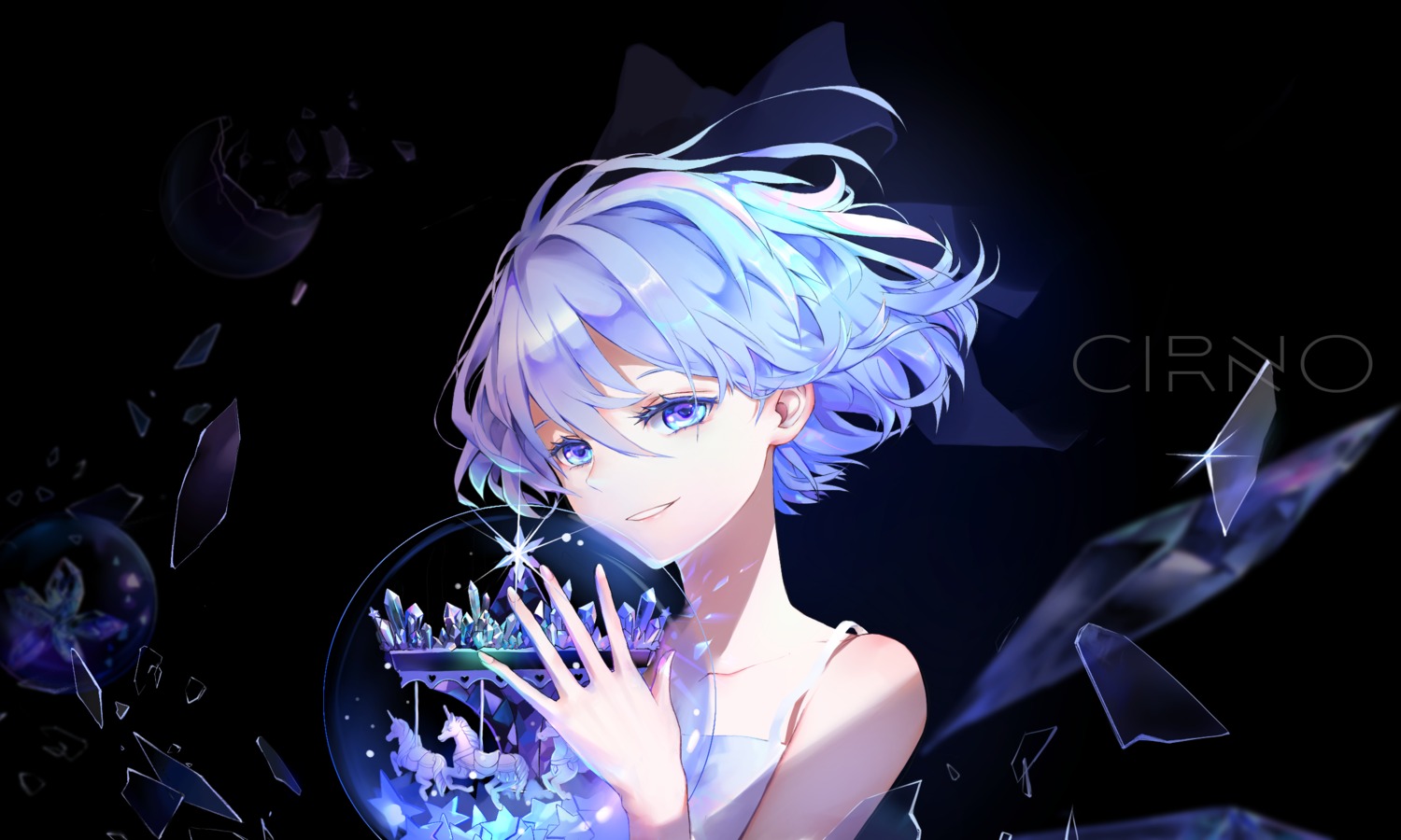 cirno, touhou, tuanzi, wings