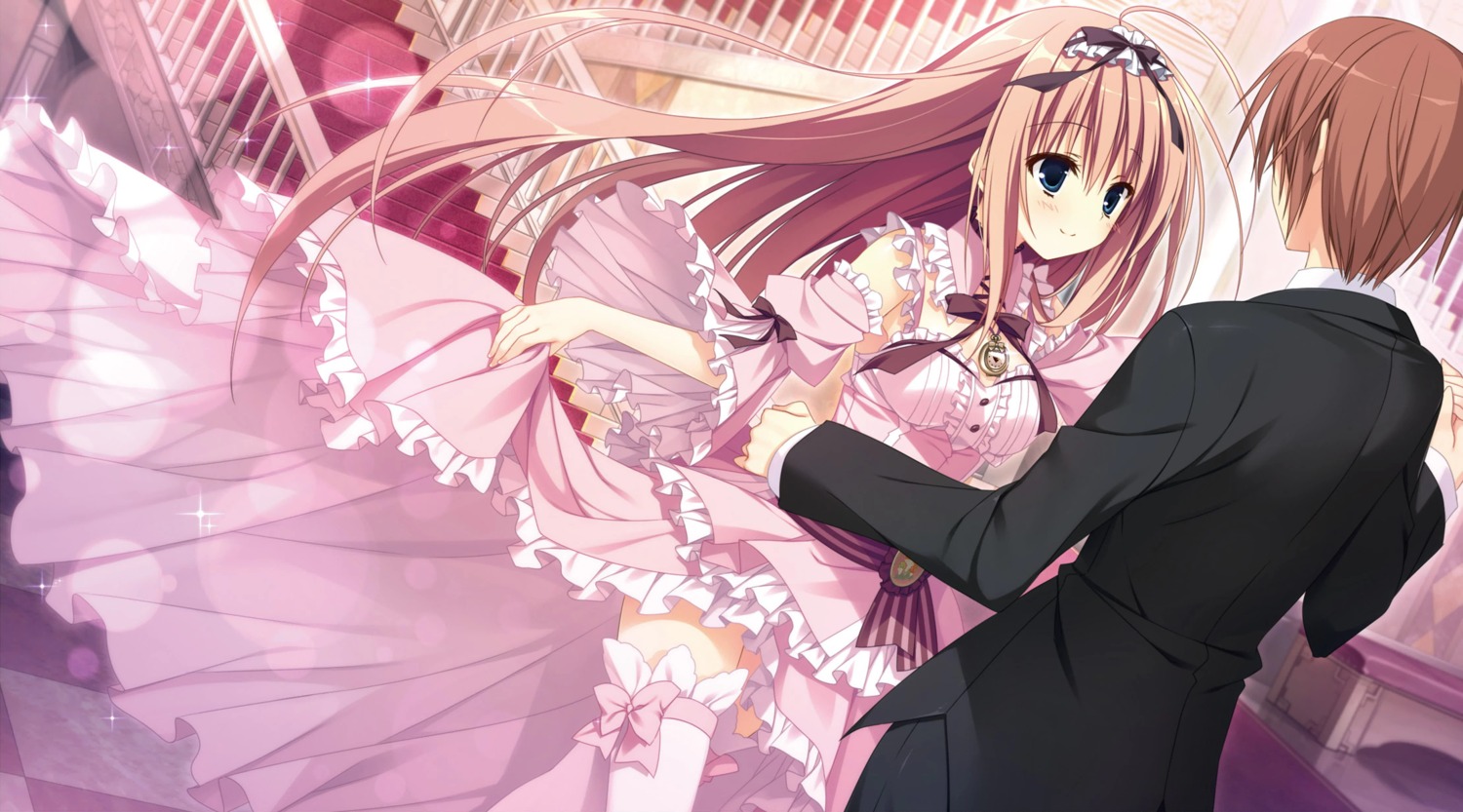 dress, inugami_kira, majo_koi_nikki, nanno_alice, qoobrand, skirt_lift, thighhighs