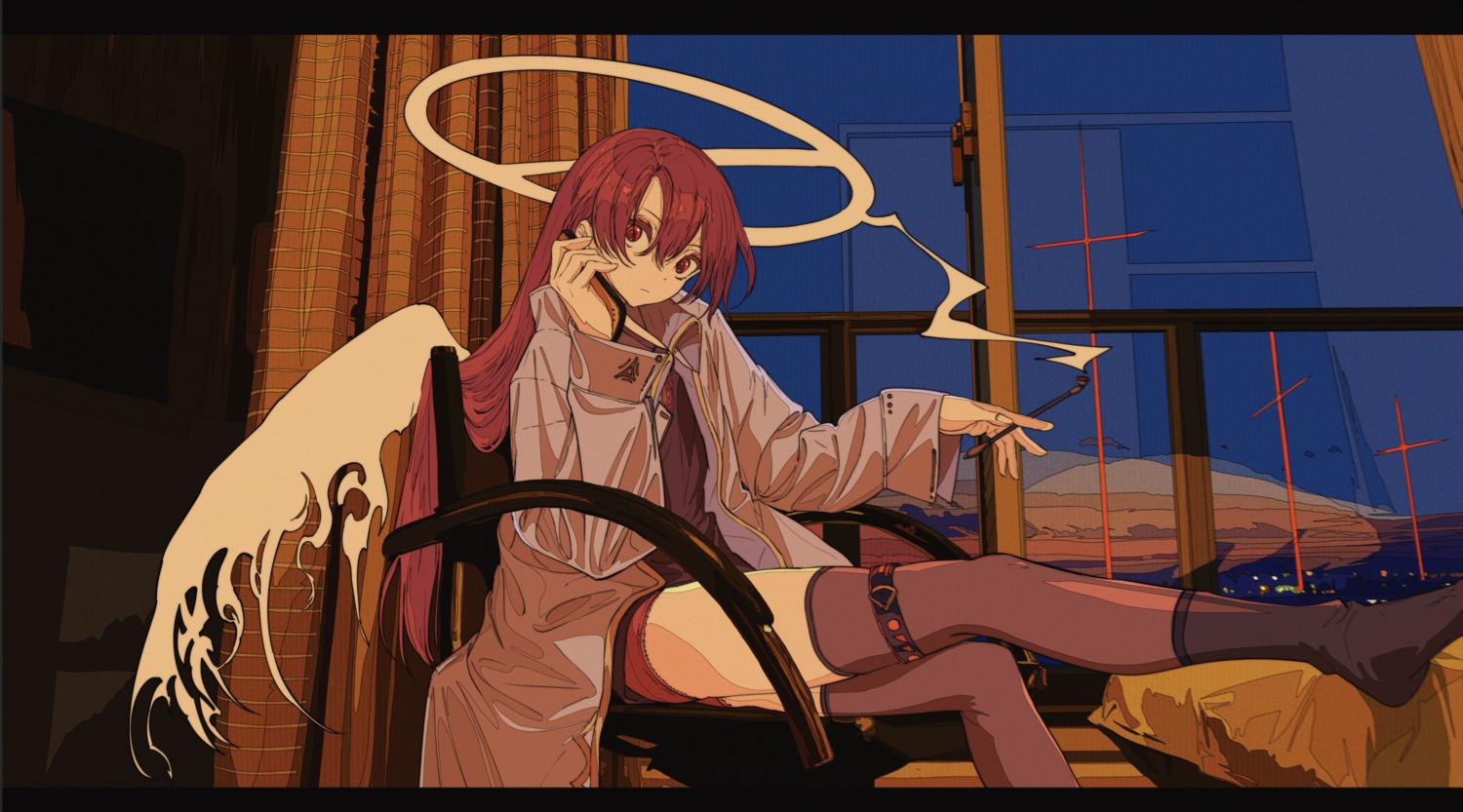 cogecha, garter, thighhighs, wings