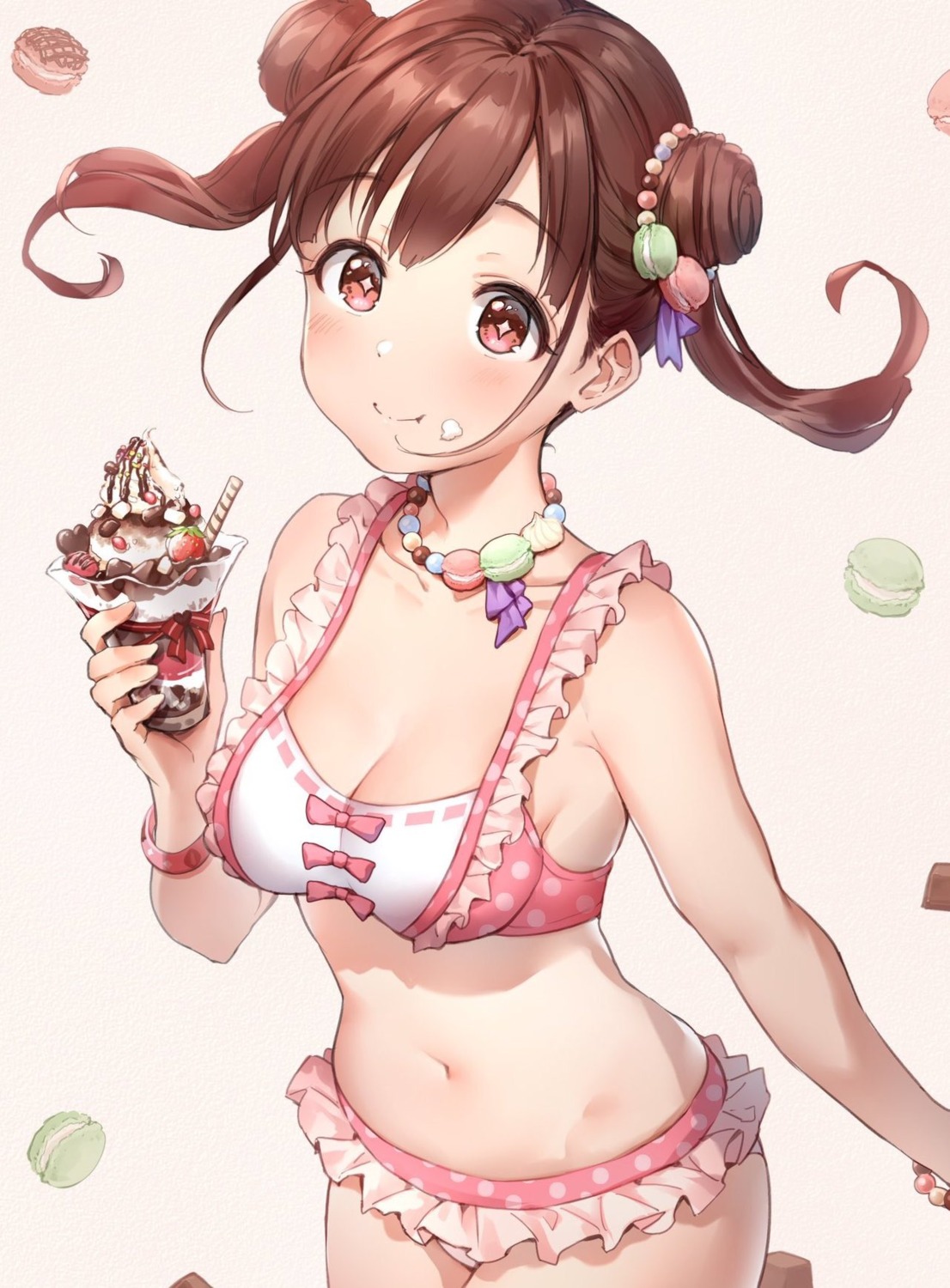 bikini, cleavage, cream, sonoda_chiyoko, swimsuits, takeya_y0615, the_idolm@ster, the_idolm@ster_shiny_colors