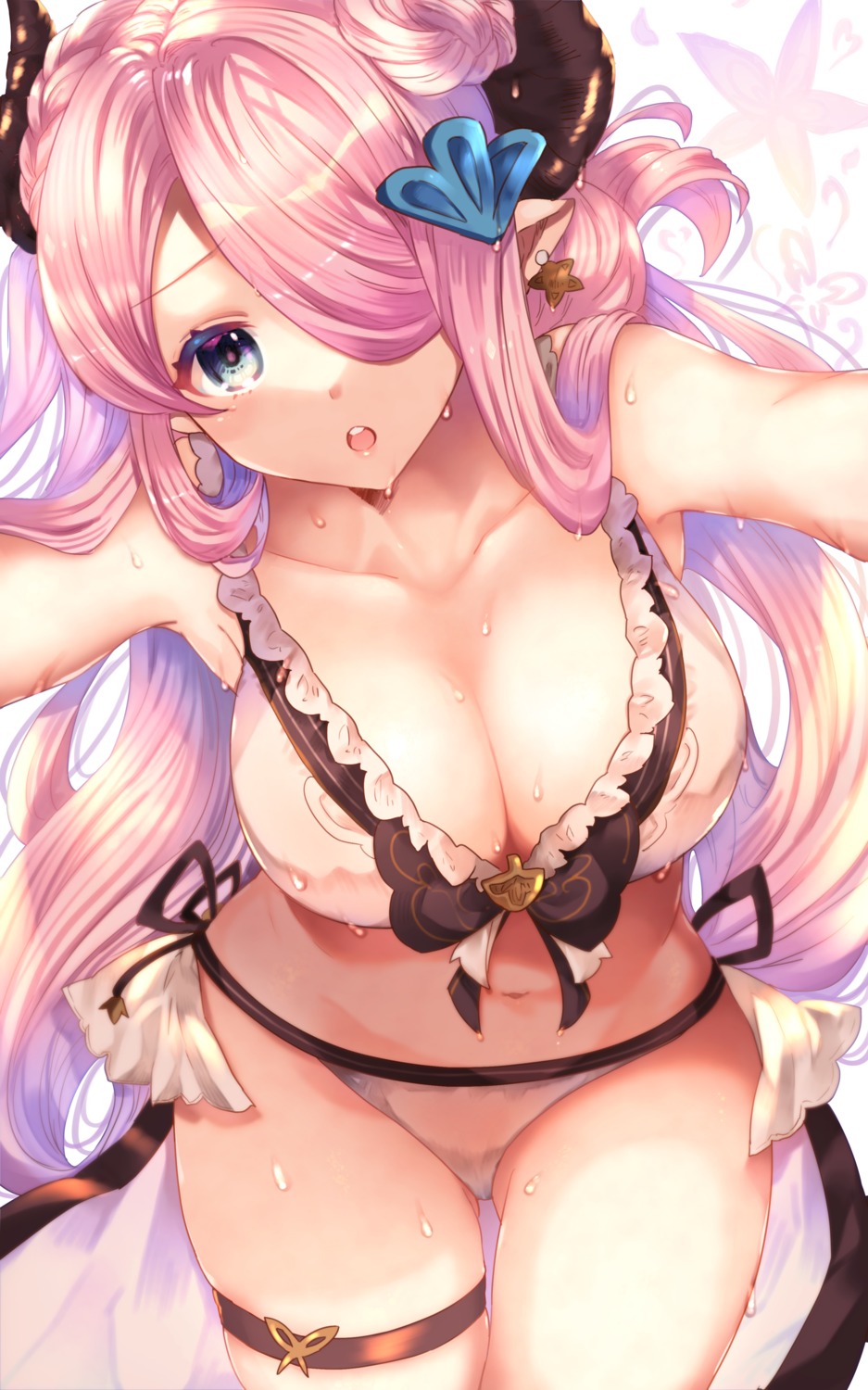 bikini, cleavage, garter, granblue_fantasy, horns, narumeia_(granblue_fantasy), pointy_ears, sweetroad, swimsuits