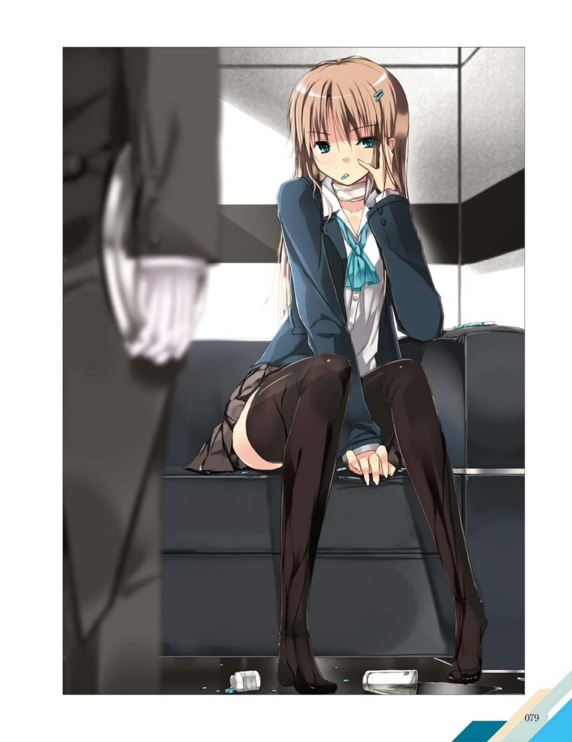 refeia, seifuku, thighhighs, wet_clothes