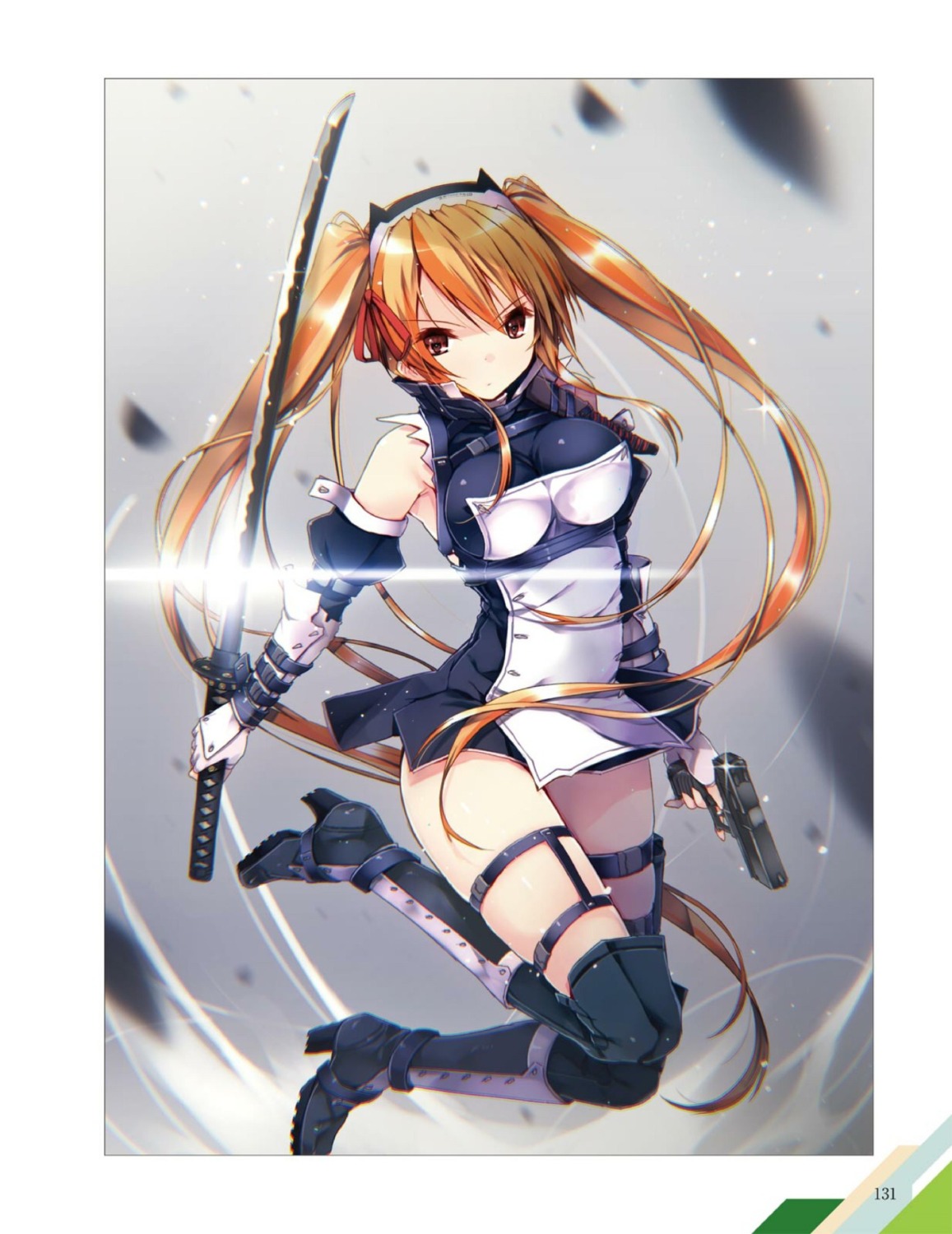 garter, gun, heels, refeia, sword, thighhighs