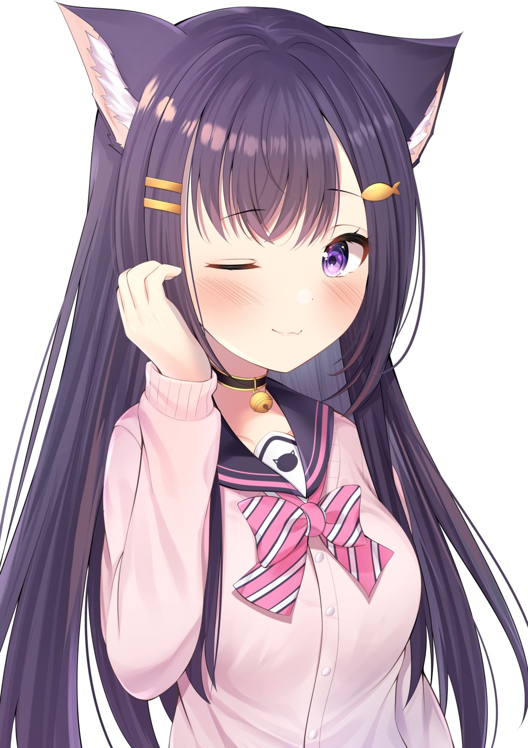 animal_ears, nari_(narikashi), nekomimi, reikira, reikira_da_yo!, seifuku, sweater