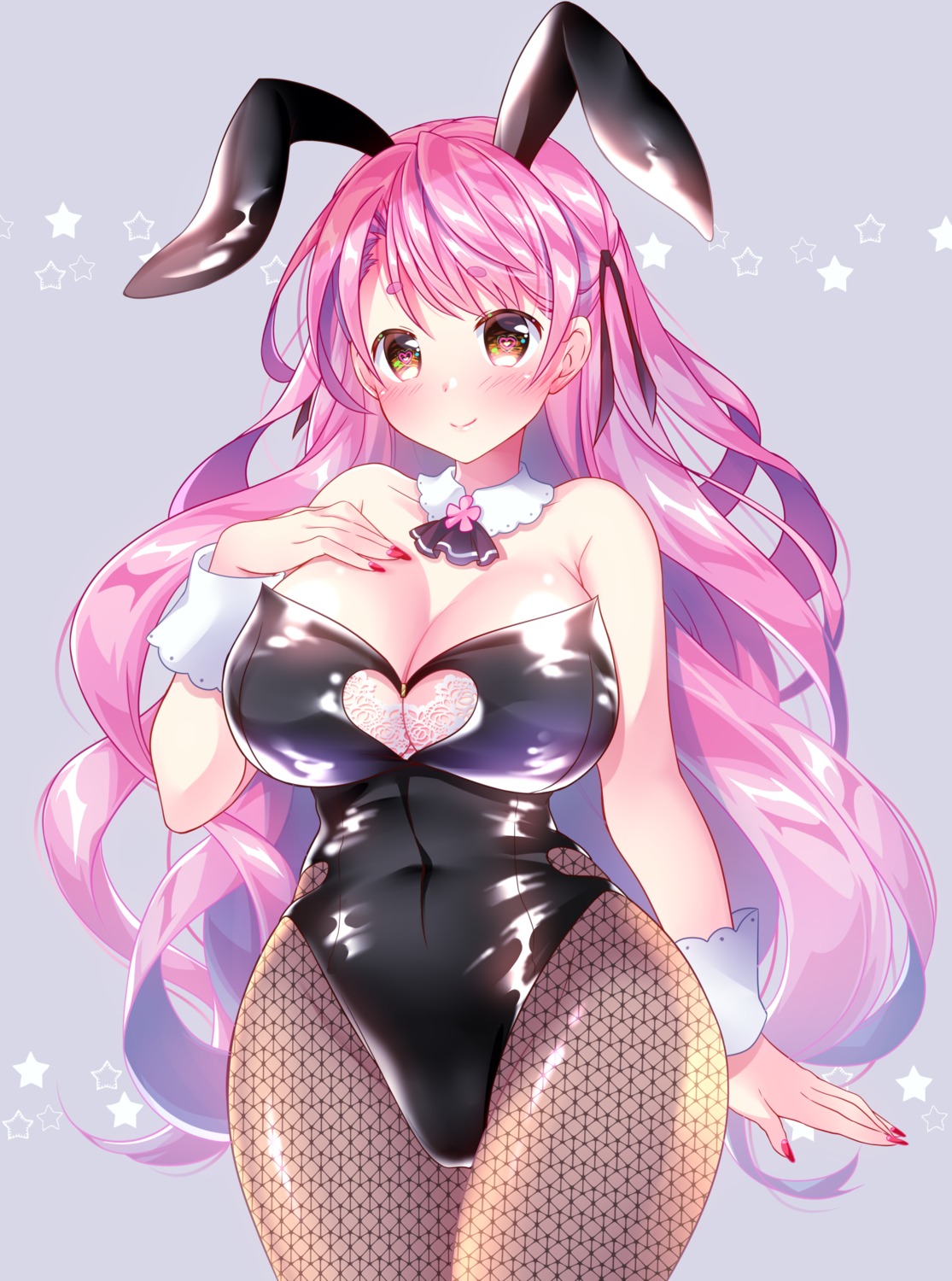 aizono_manami, animal_ears, bunny_ears, bunny_girl, fishnets, komoda_robo, nijisanji, pantyhose