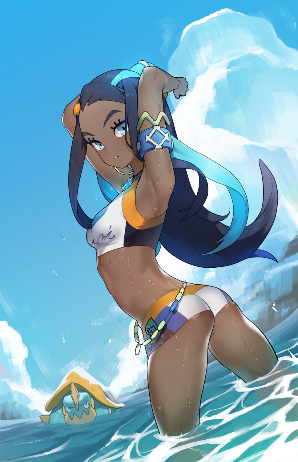 ass, dadamu_(iru), pokemon, pokemon_swsh, rurina_(pokemon), wet