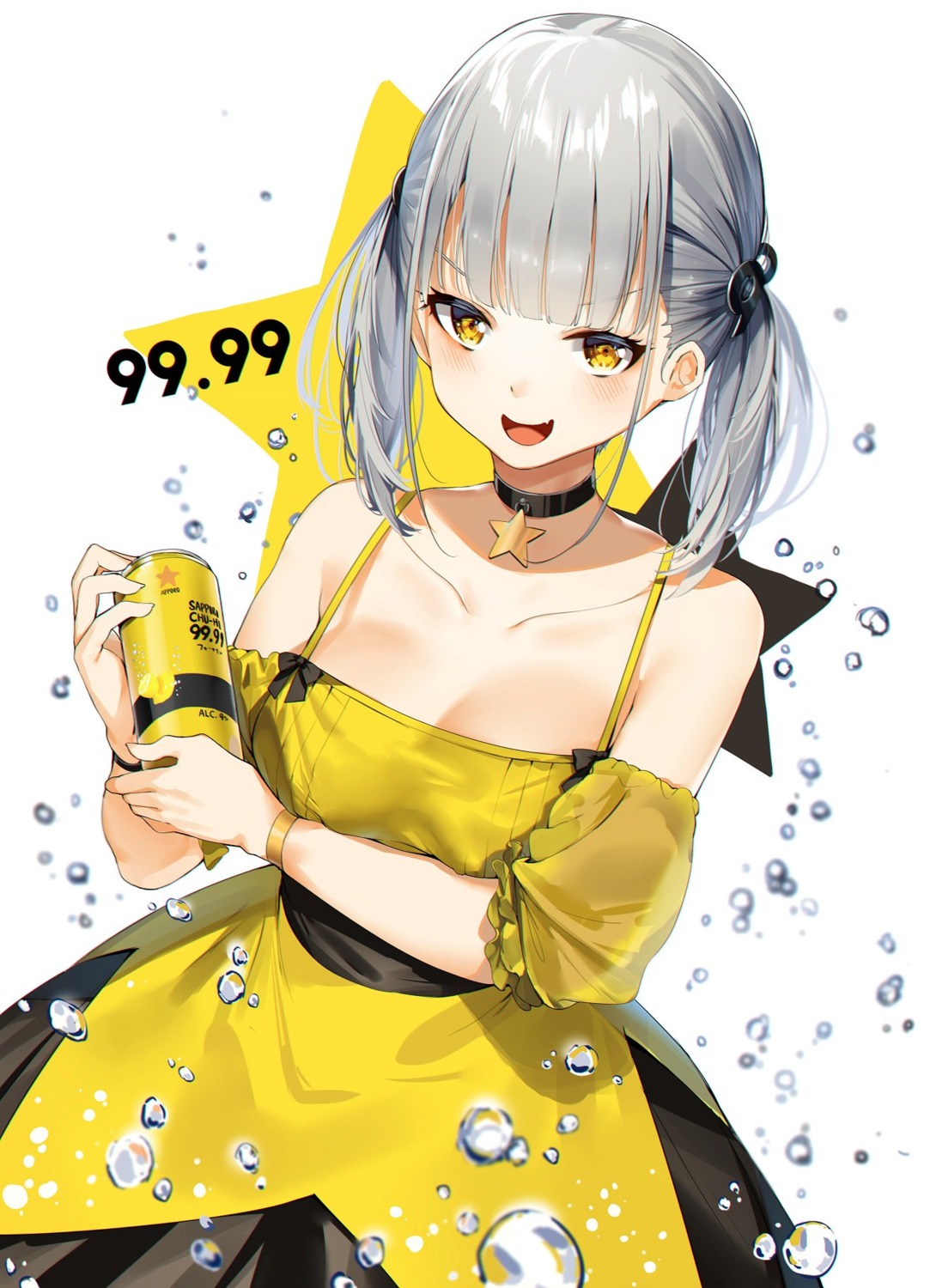 breast_hold, cleavage, dress, orihi_chihiro