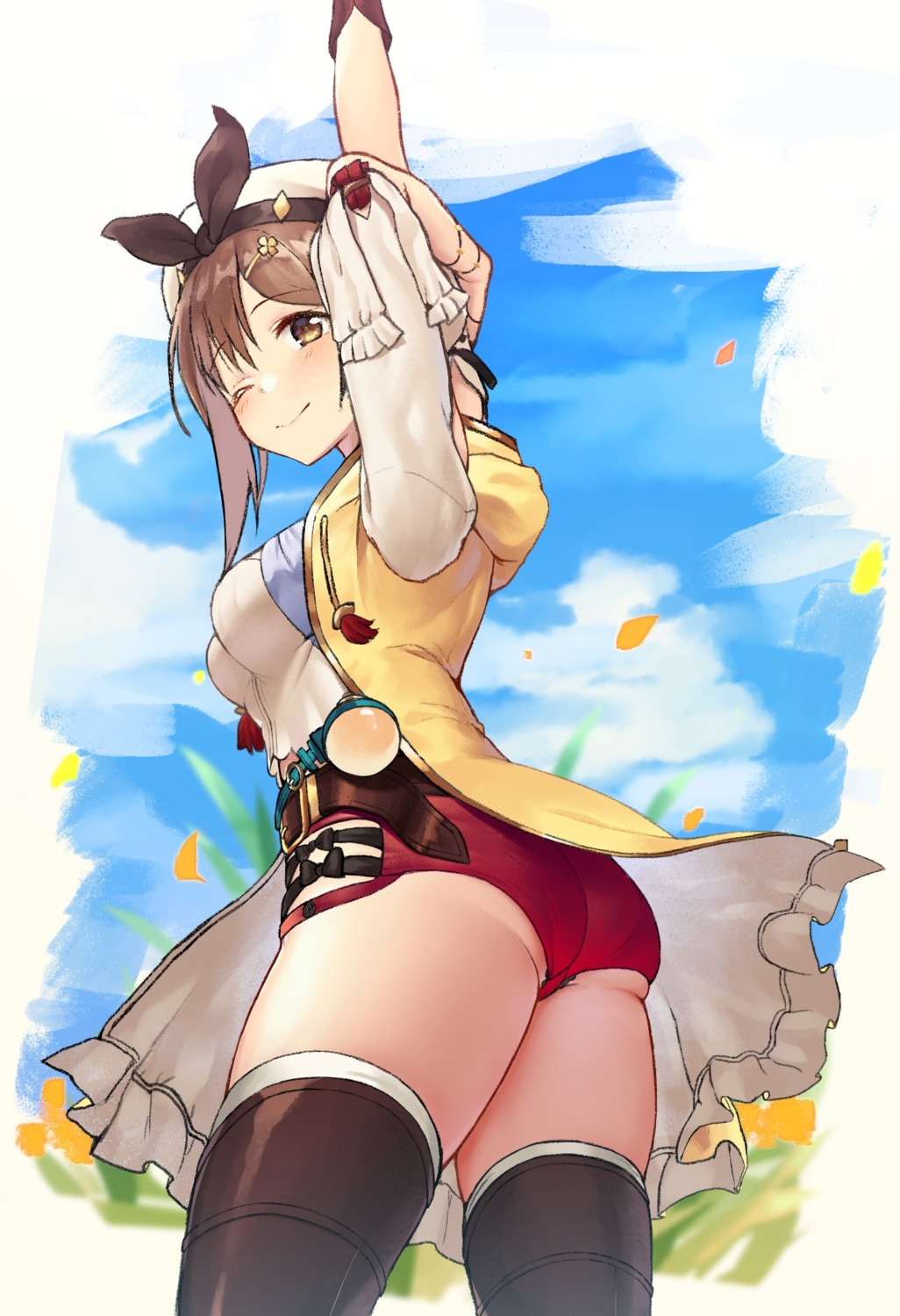 ass, atelier, atelier_ryza, okamen, pantsu, reisalin_stout, thighhighs
