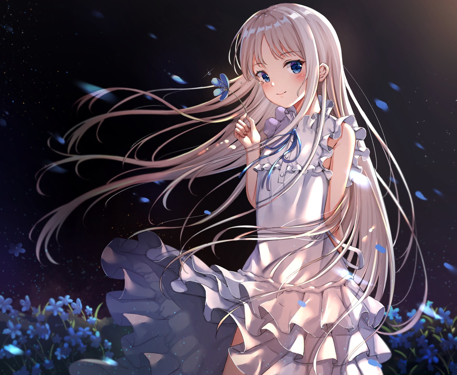 ano_hi_mita_hana_no_namae_wo_bokutachi_wa_mada_shiranai, dress, honma_meiko, skirt_lift, summer_dress, xue_lu