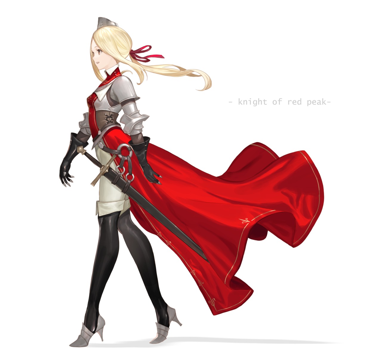 armor, heels, km_yama, pantyhose, sword, thighhighs