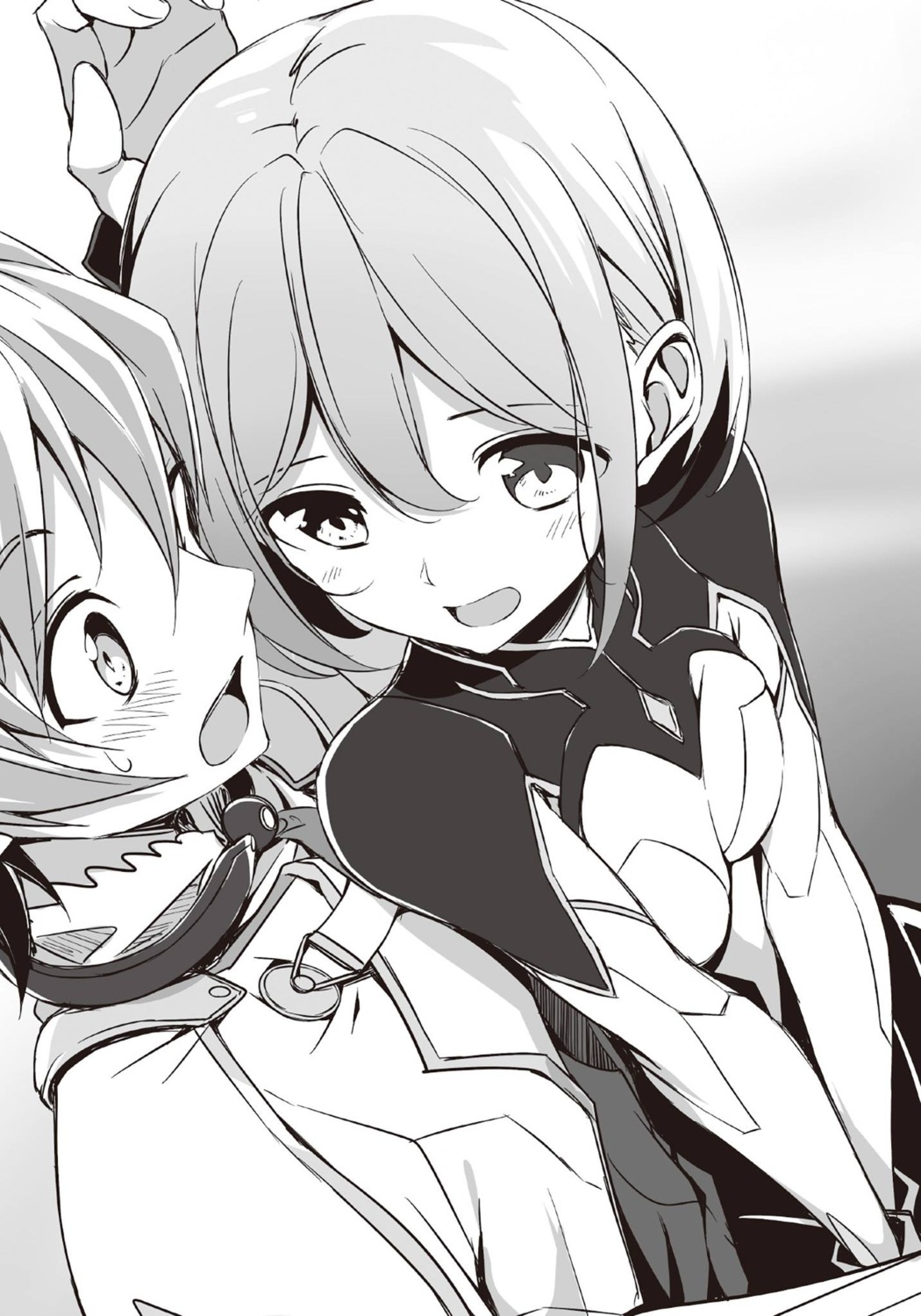 aeril_vi_arcadia, bodysuit, kasuga_ayumu_(artist), lux_arcadia, monochrome, saijaku_muhai_no_bahamut