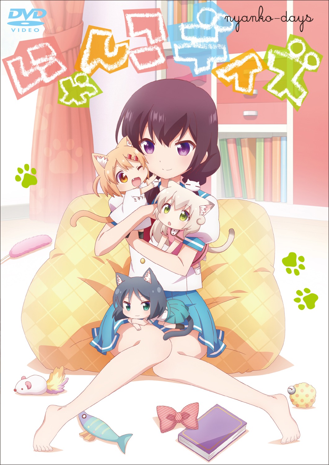 animal_ears, chibi, disc_cover, nekomimi, nyanko_days, seifuku, tagme, tail