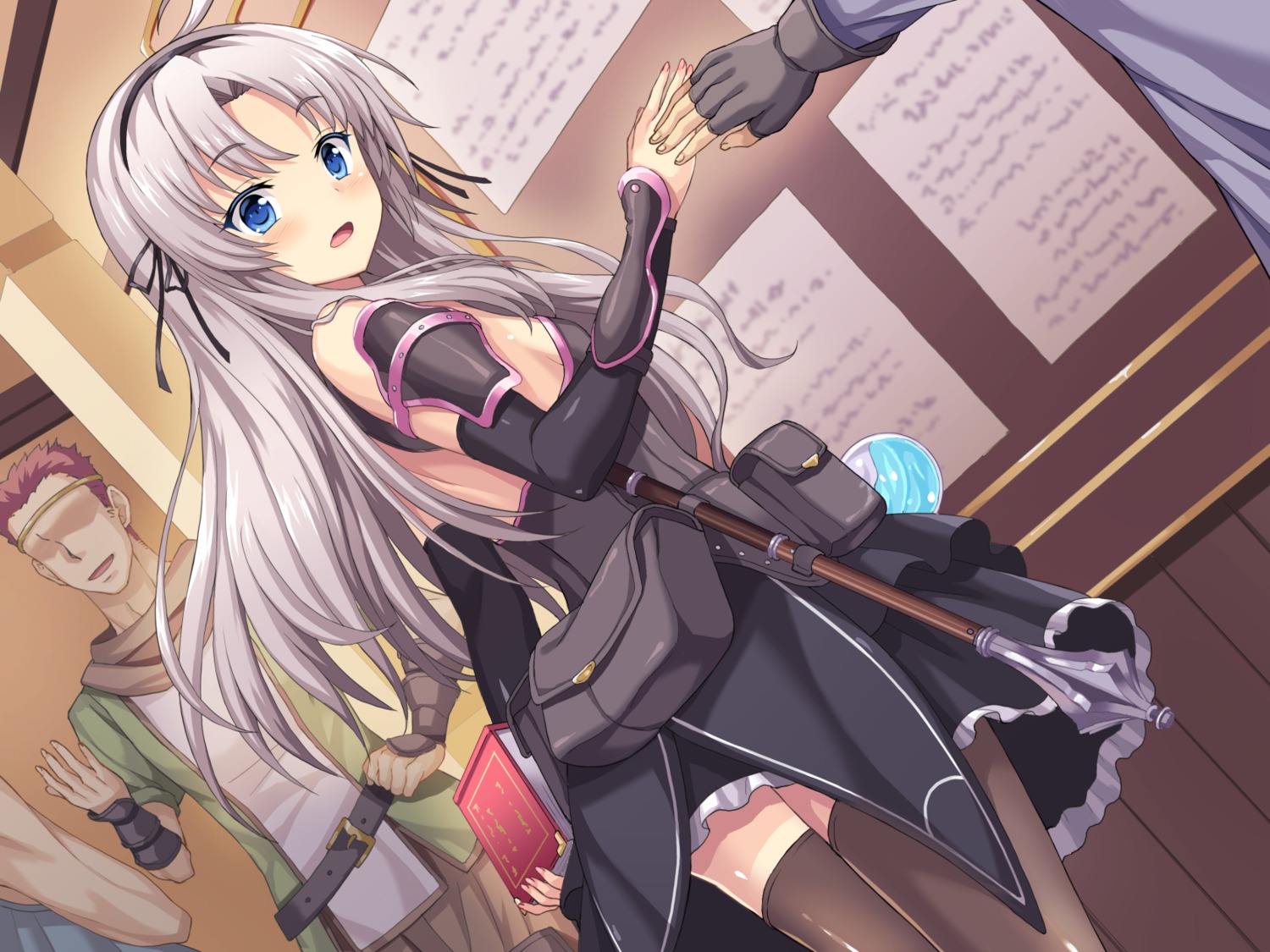 armor, rasahan, thighhighs, weapon